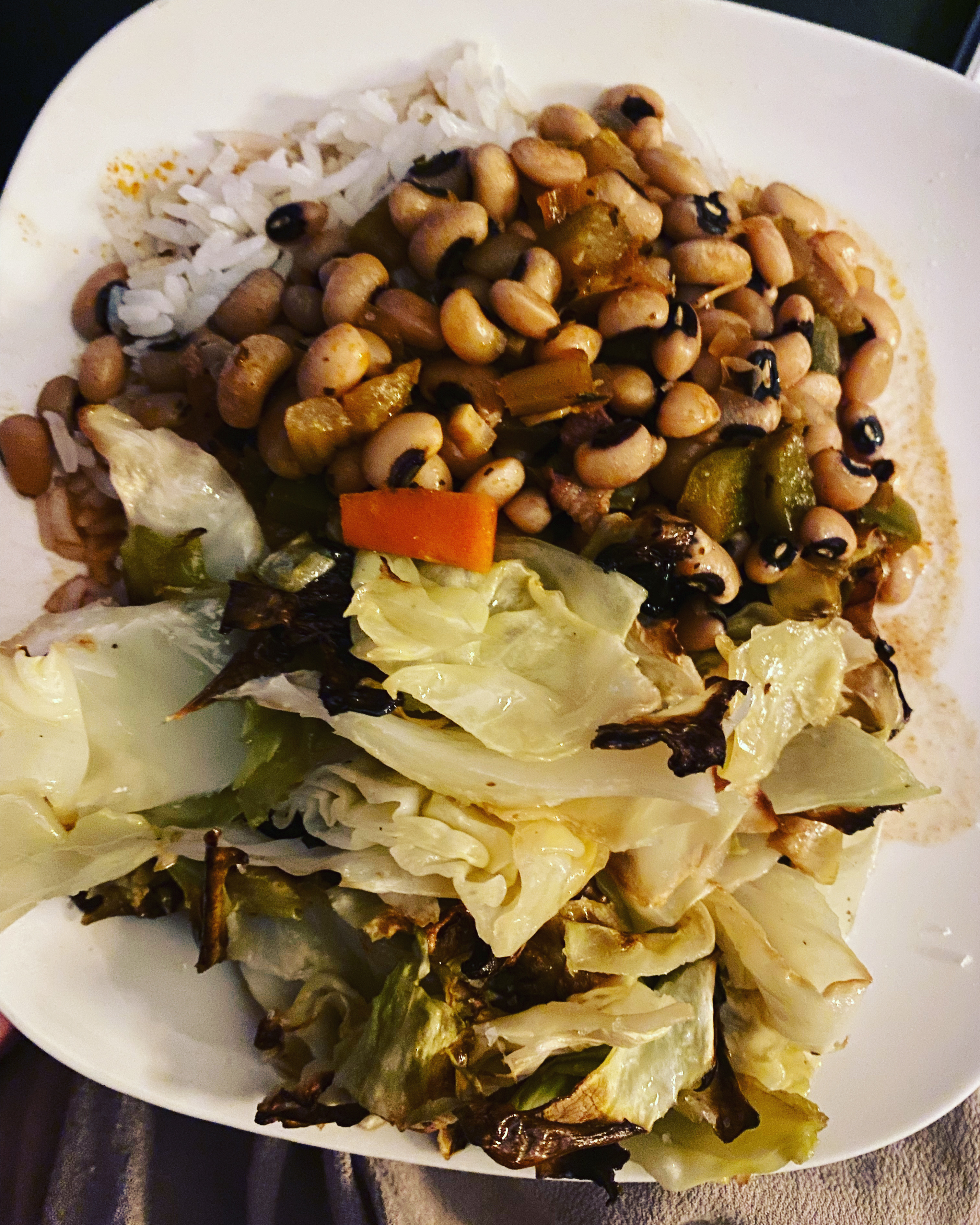 Cabbage and Black Eyed Peas